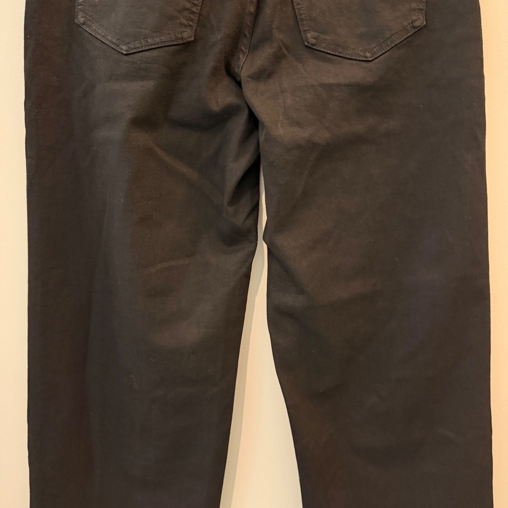 Quince Bella Stretch Patch Pocket Wide Leg Jeans Denim Cropped Black 28 Long NWT - Picture 9 of 13